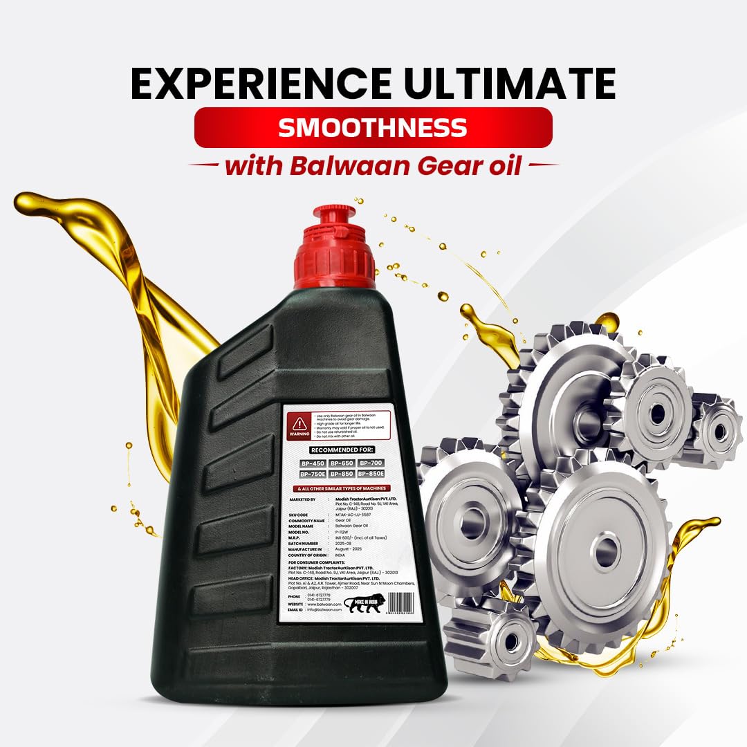 Balwaan Premium Engine Gear Oil (P-112W) 900ml - High Load Protection Extended Gear Life - photo 3