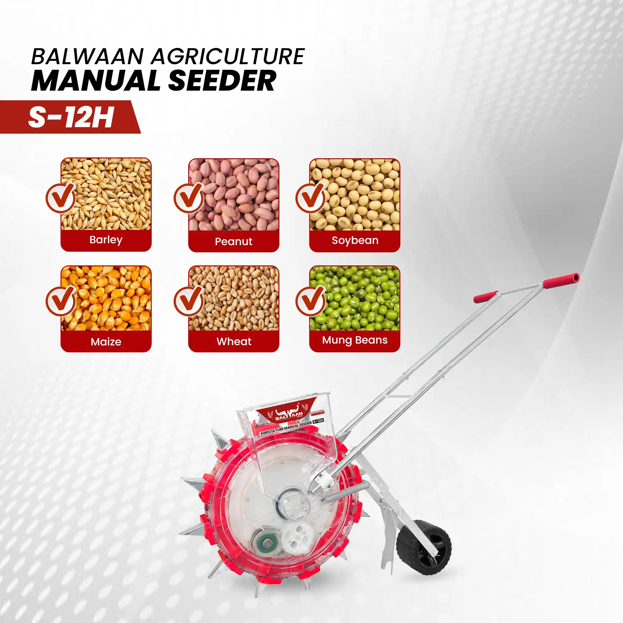 Balwaan S-12H Manual Seeder - Multi-Crop Seed Planter for Agriculture - photo 6