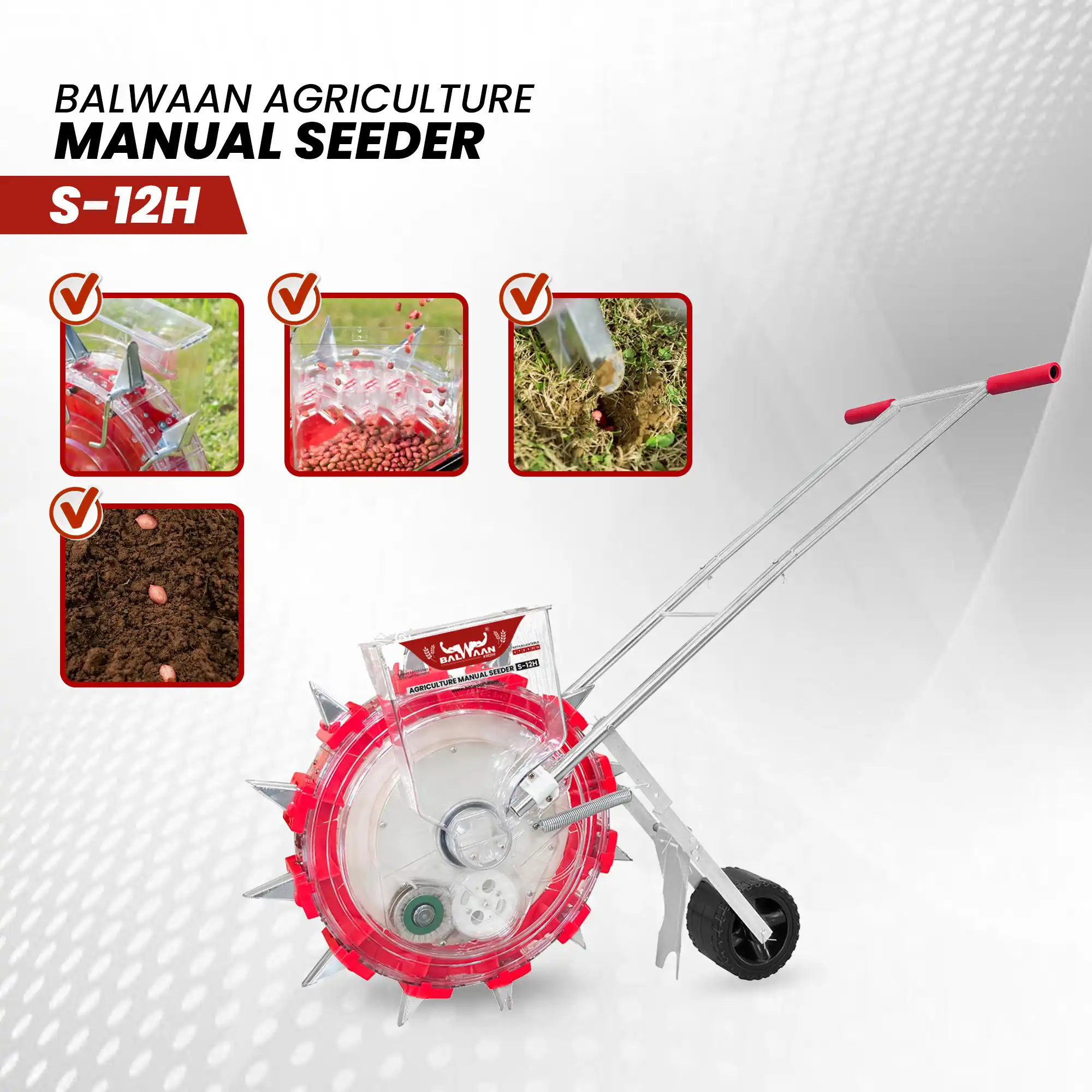 Balwaan S-12H Manual Seeder - Multi-Crop Seed Planter for Agriculture - photo 5