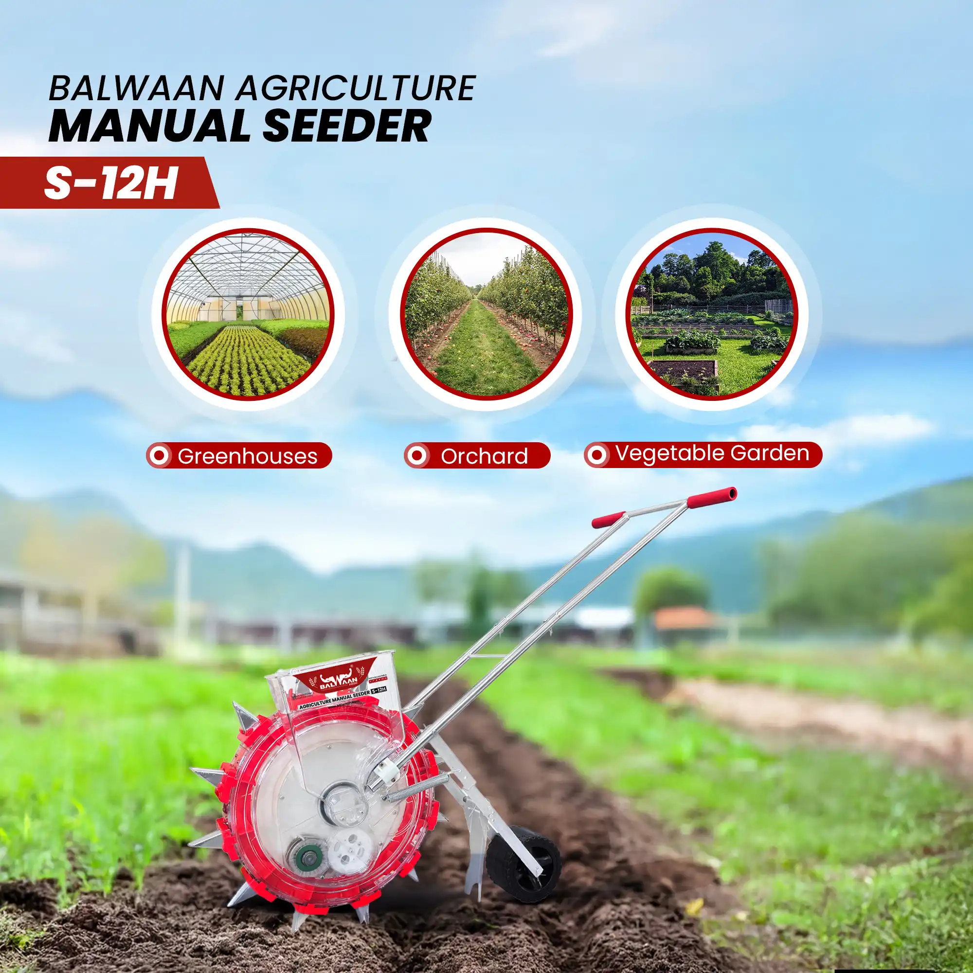 Balwaan S-12H Manual Seeder - Multi-Crop Seed Planter for Agriculture - photo 7