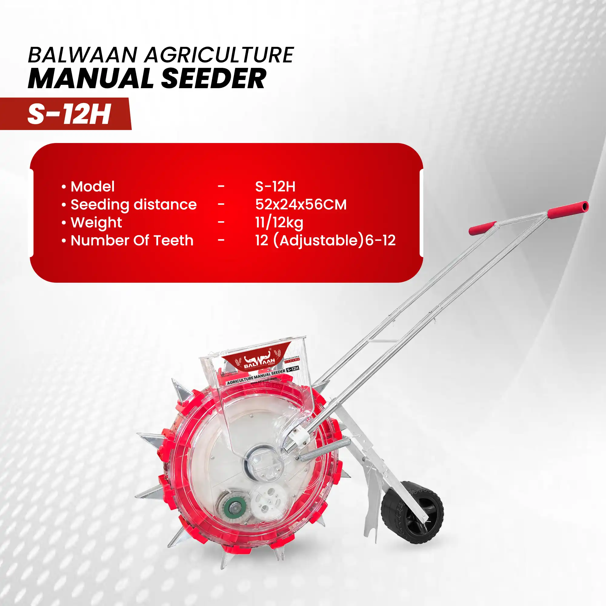 Balwaan S-12H Manual Seeder - Multi-Crop Seed Planter for Agriculture - photo 2