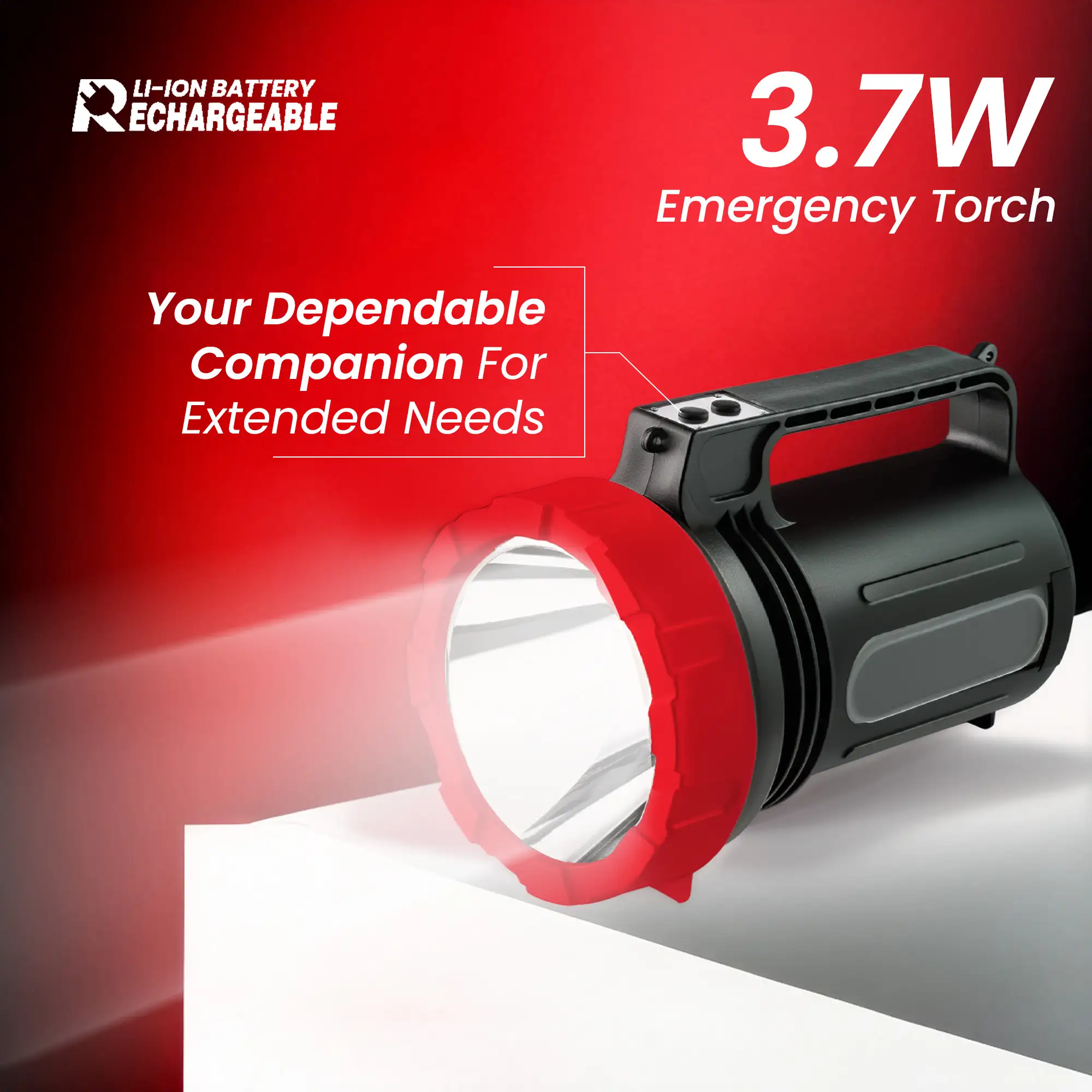 Balwaan Shakti BT-1000 Soldier Highbeam Flashlight - 10W SMD LED Torch - Type-C Charging - photo 6