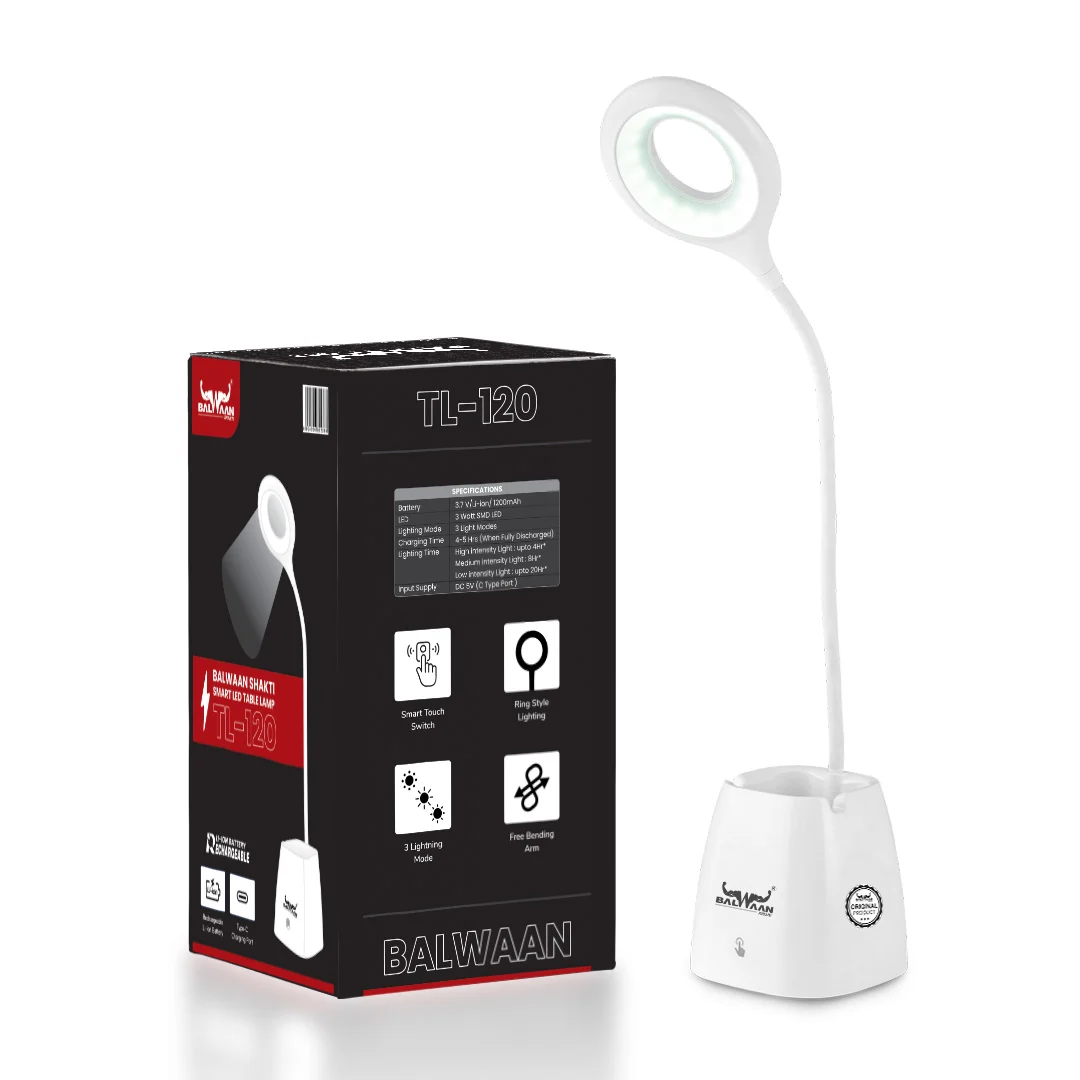 Balwaan Shakti Smart LED Table Lamp - TL-120 - Touch Control - Flexible Neck & 3 Light Modes - photo 2