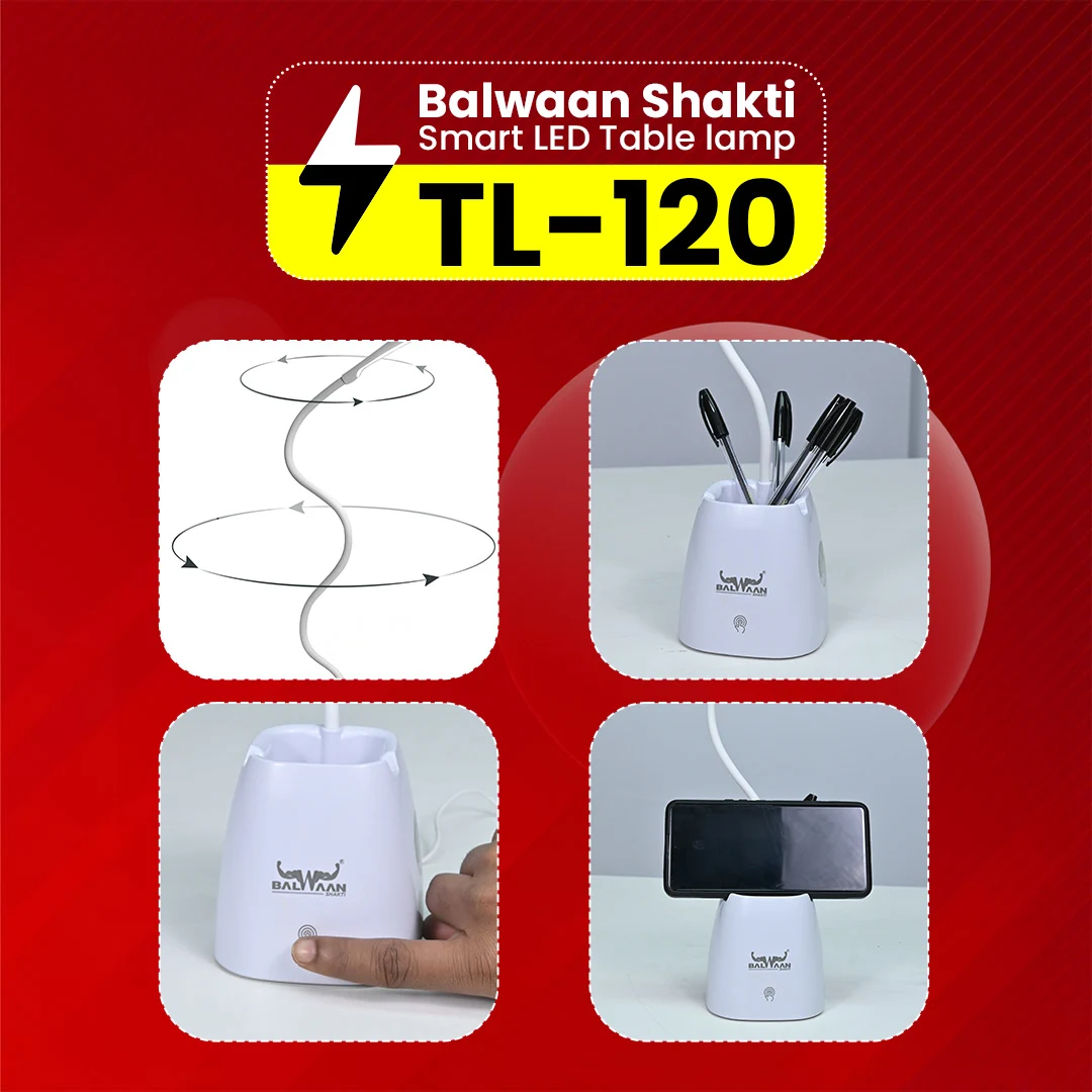Balwaan Shakti Smart LED Table Lamp - TL-120 - Touch Control - Flexible Neck & 3 Light Modes - photo 8