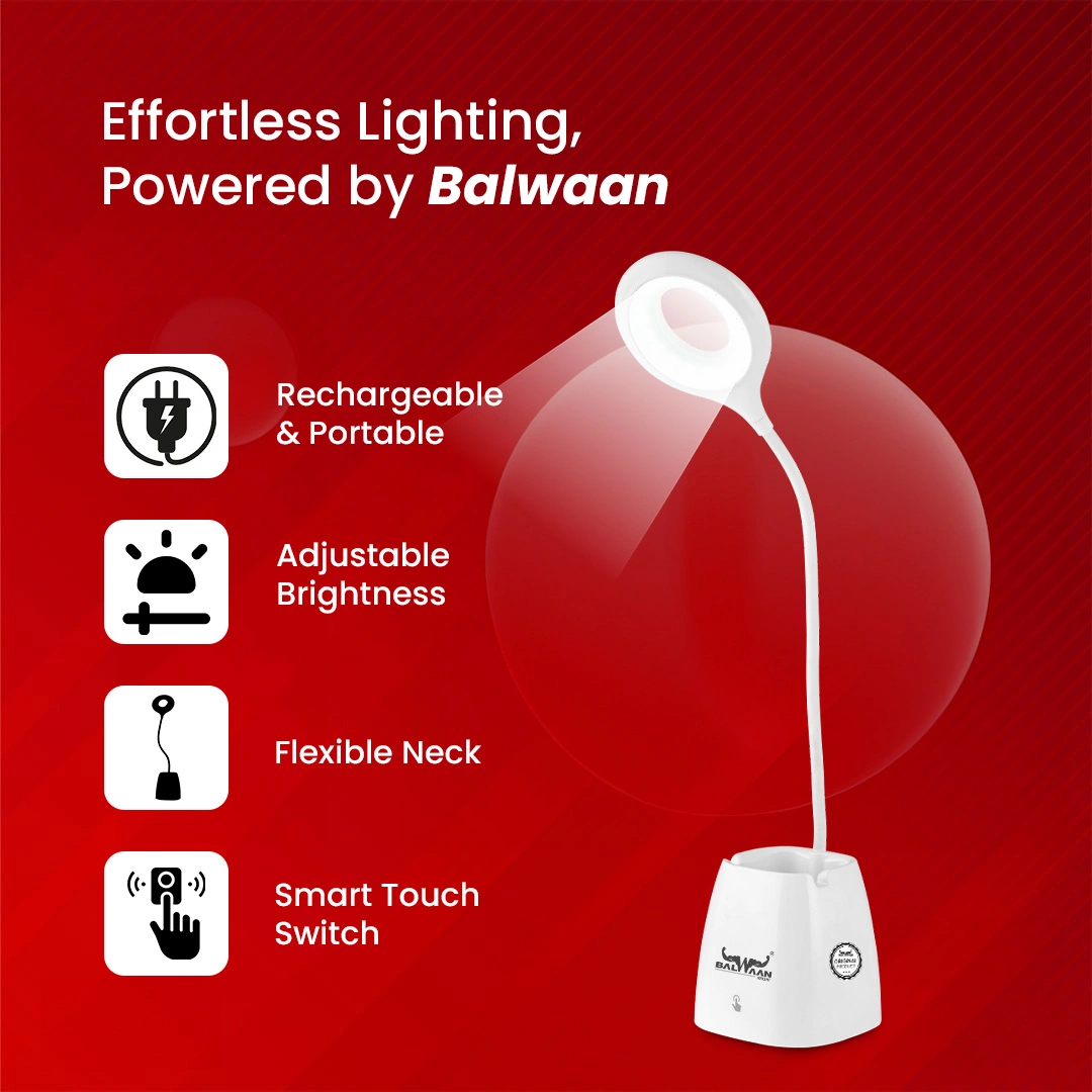 Balwaan Shakti Smart LED Table Lamp - TL-120 - Touch Control - Flexible Neck & 3 Light Modes - photo 5