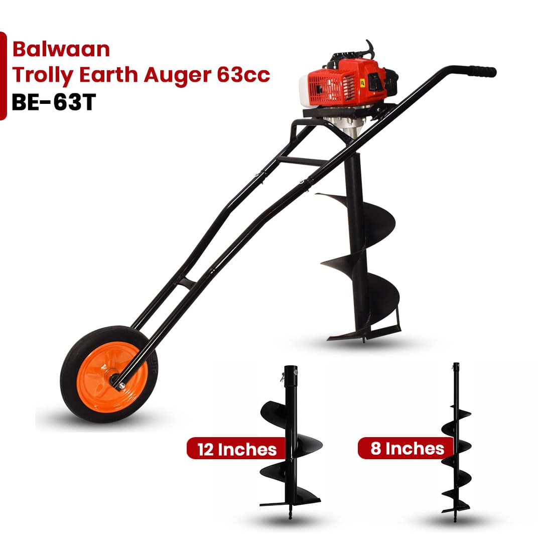 Balwaan Trolly Earth Auger with 8 Inch & 12 Inch Planter - 63cc - photo 2