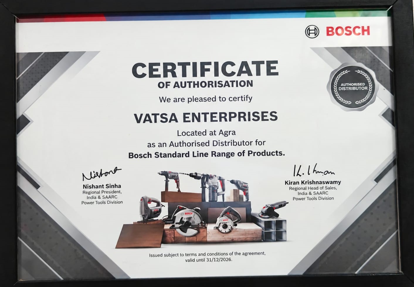 Authorization Certificate for Distributorship certificate
