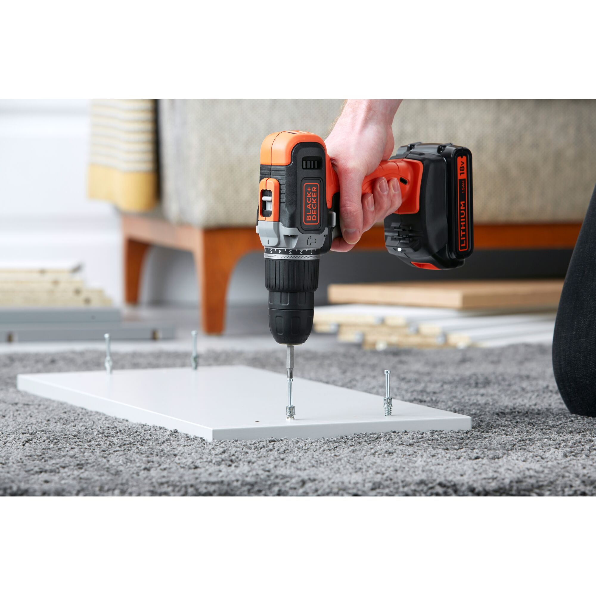 BLACK+DECKER BCD003C1-QW 18V Hammer Drill & 1x 1.5Ah Battery - photo 4