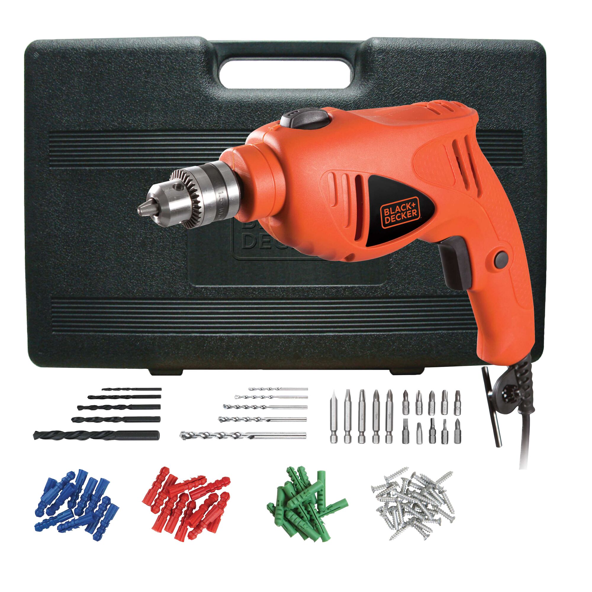BLACK+DECKER HD400K50-IN 550W 10mm Hammer Drill Kit 50 Tools