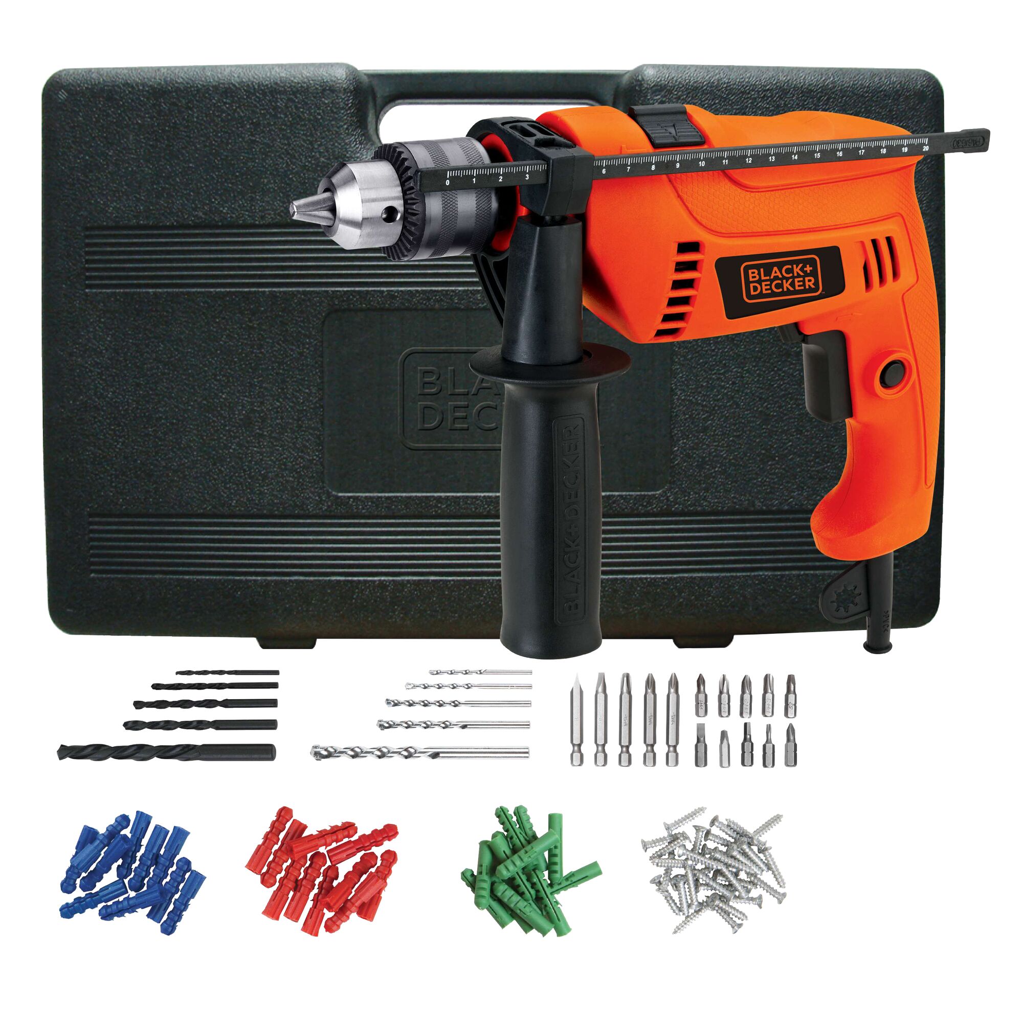 BLACK+DECKER HD555K50-IN 550W 13mm Hammer Drill Kit 50 Tools