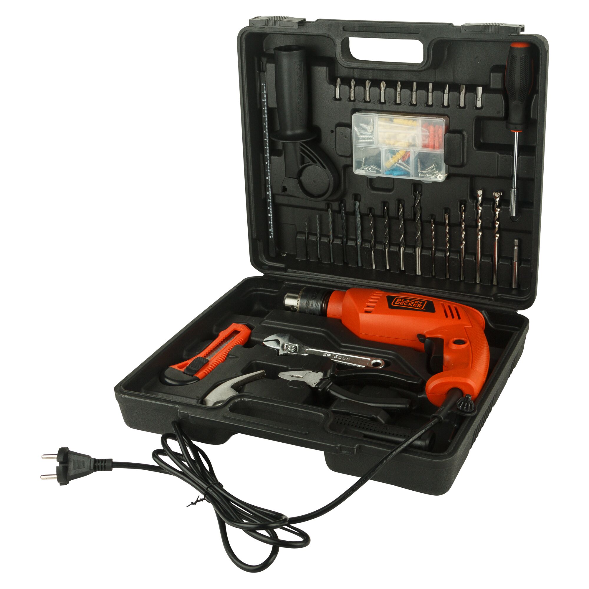 BLACK+DECKER HD555KMPR-B1 550W 13mm Hammer Drill With Kitbox With 100 Pcs - photo 3