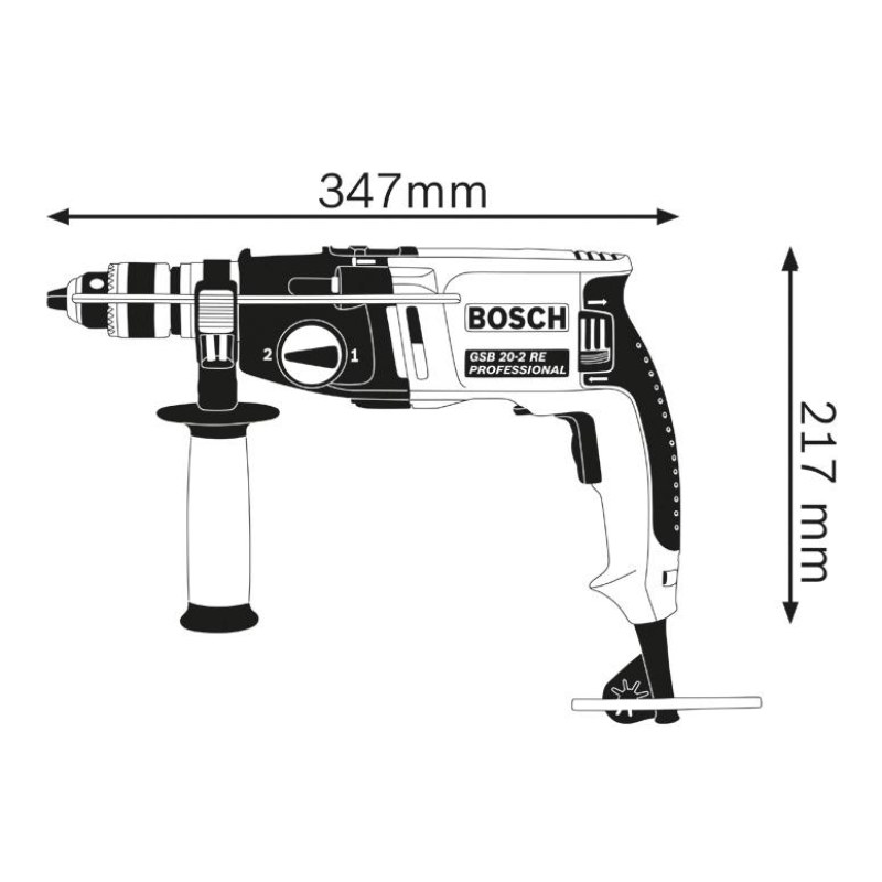 Bosch GSB 20-2 RE Professional Impact Drill, 800 W - photo 2