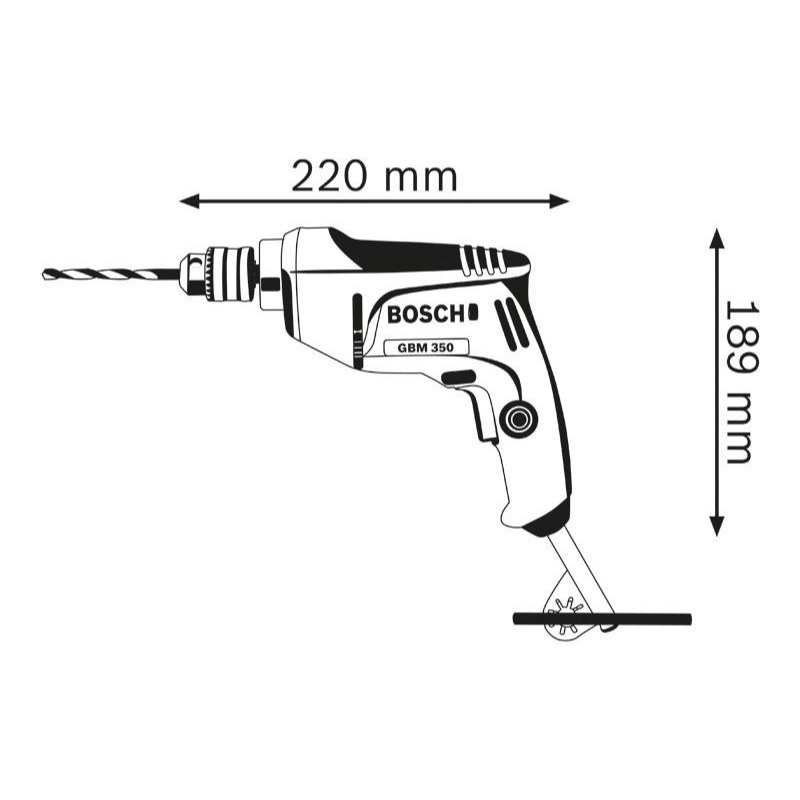 Bosch GBM 350 Professional Drill 350 W 10 mm - photo 2