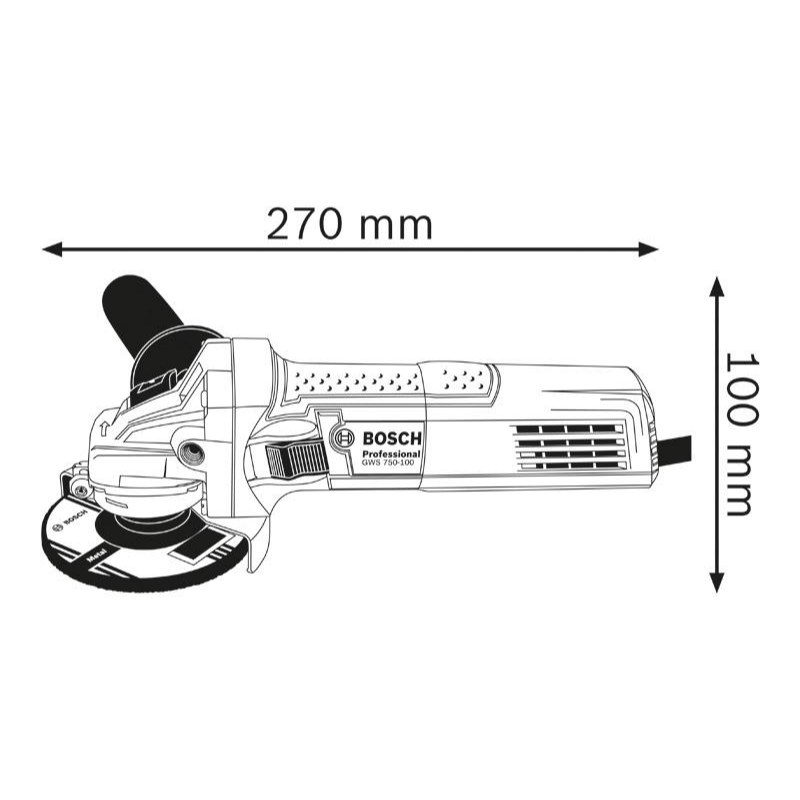 Bosch GWS 750-100 Angle Grinder 100mm 750W – Professional Heavy Duty Grinding Machine for Metal Cutting | Best Price in India - photo 2