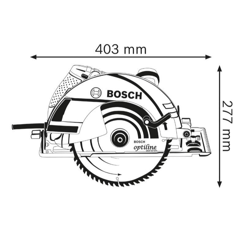 Bosch GKS 235 Turbo Heavy Duty Electric Circular Saw, 2,050W, 235 mm Blade Dia.,5,300 rpm, 25 mm Bore, Air Blower, Bosch Click & Clean System, 7.6 kg + Key, Wrench, Saw Blades, 1 Year Warranty - photo 2