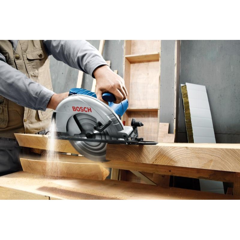 Bosch GKS 235 Turbo Heavy Duty Electric Circular Saw, 2,050W, 235 mm Blade Dia.,5,300 rpm, 25 mm Bore, Air Blower, Bosch Click & Clean System, 7.6 kg + Key, Wrench, Saw Blades, 1 Year Warranty - photo 3