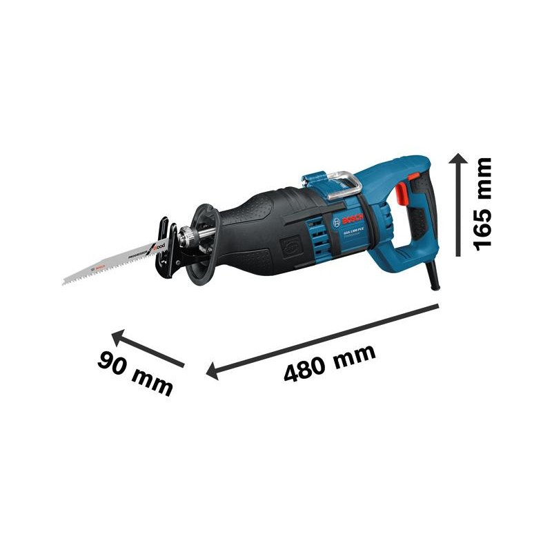 Bosch GSA 1300 PCE Heavy Duty Electric Reciprocating Saw, 1,300W, 2,900 spm, 28 mm, 4.1 kg, Pendulum Stroke, Low Vibration, Variable Speed + Bosch Saw Blade (1 x Metal, 1 x Wood), 1 Year Warranty - photo 2