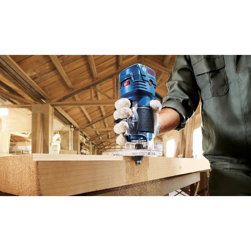 Bosch GKF 550 Electric Hand / Palm Router, 550W, 33,000 rpm, 6 (1/4") mm Bit, Variable Speed, Soft Grip,1.4kg + Parallel, Roller & Template Guide, 17 mm & 10 mm Spanner, Straight Bit, 1 Year Warranty - photo 3