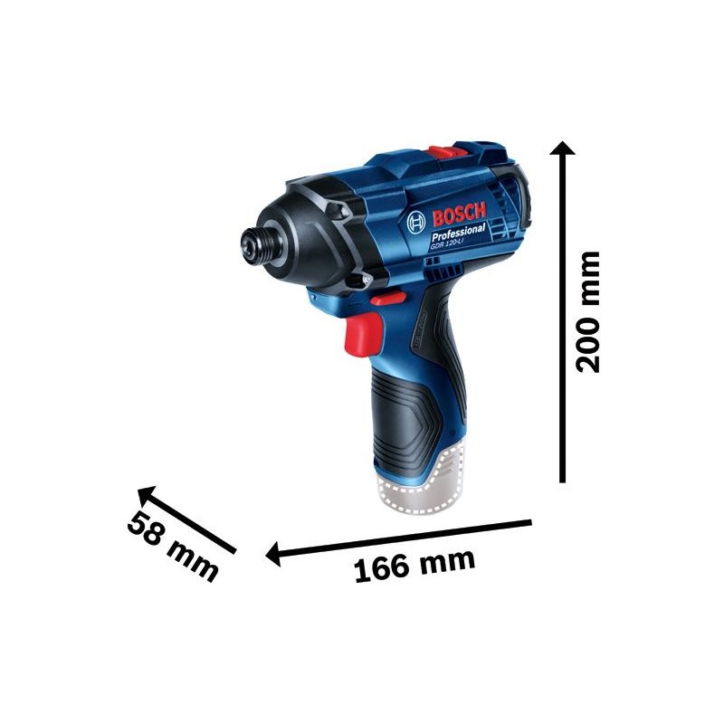 Bosch GDR 120-LI Kit 100Nm 1/4" Hex 2600 rpm 3200 bpm Impact Wrench/Wrench - photo 2