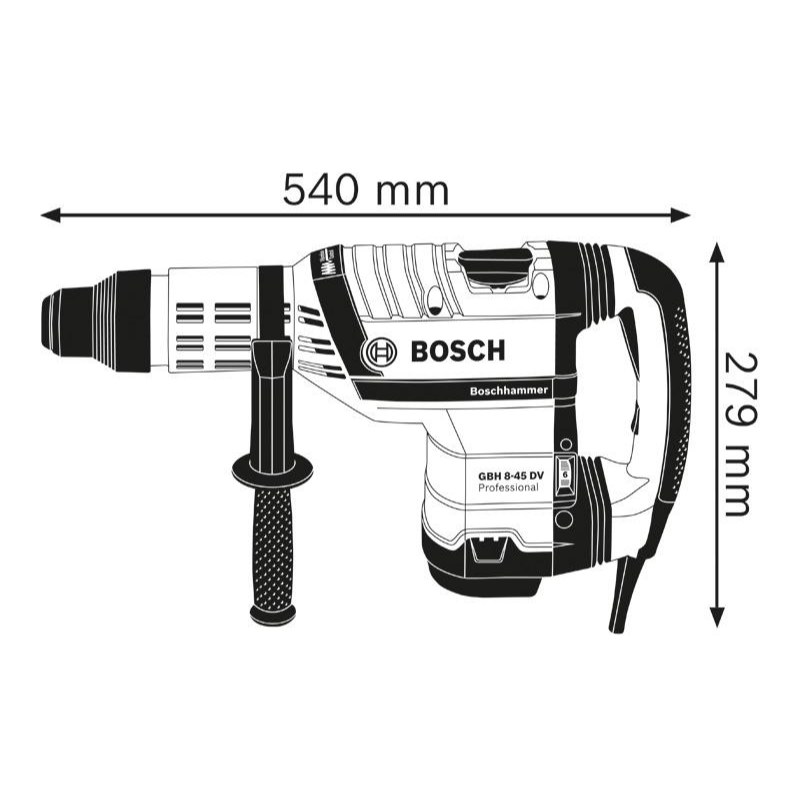 Bosch GBH 8-45 DV Corded Electric Rotary Hammer with SDS Max | 1500 W, Turbo Power Function | Rated Speed 0-305 RPM | Impact Rate 1380 – 2760 BPM, Energy 12.5 J| Speed Selection | 1 Yr Warranty - photo 2