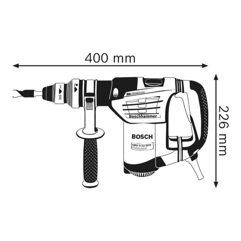 BOSCH GBH 4-32 DFR Professional Rotary Hammer - SDS Plus | 900 W | SDS Plus Tool Holder | Rated Speed 0-800 RPM | Impact Rate 0-3600 BPM | Impact energy 4.2 J| with Vibration Control | 1 Yr Warranty - photo 2