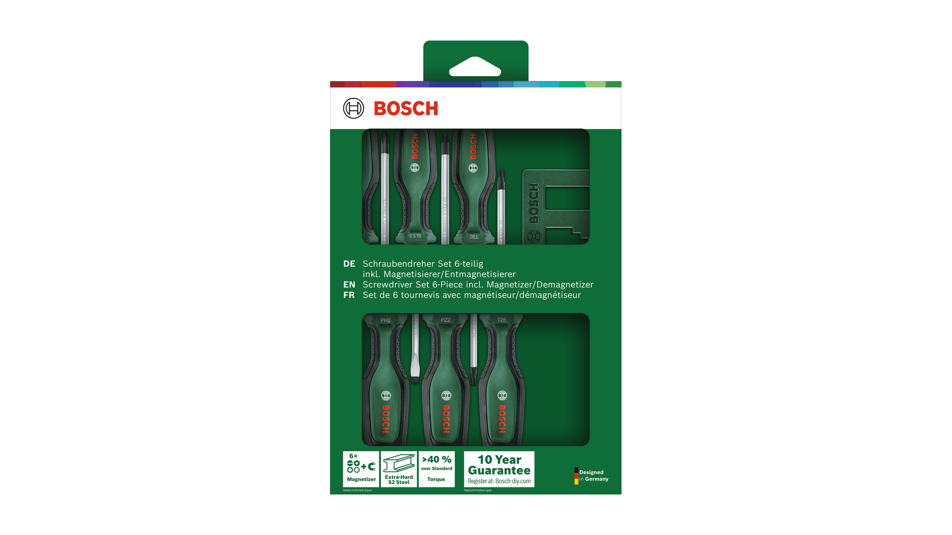 Bosch 1600A02W7L Screwdriver Set 6-Pieces + Magnetizer - photo 2