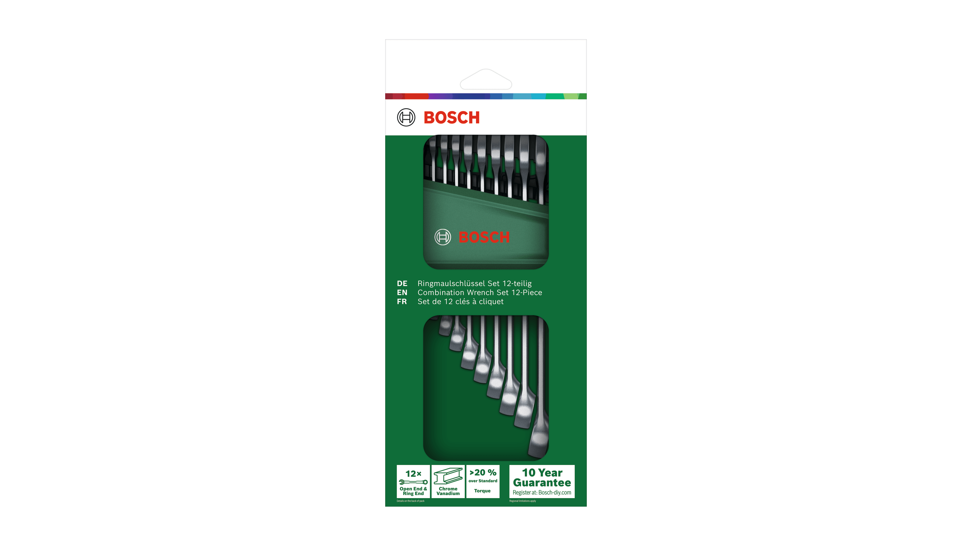 Bosch 1600A02Z9D Combination Wrench Set 12- Pieces - photo 4