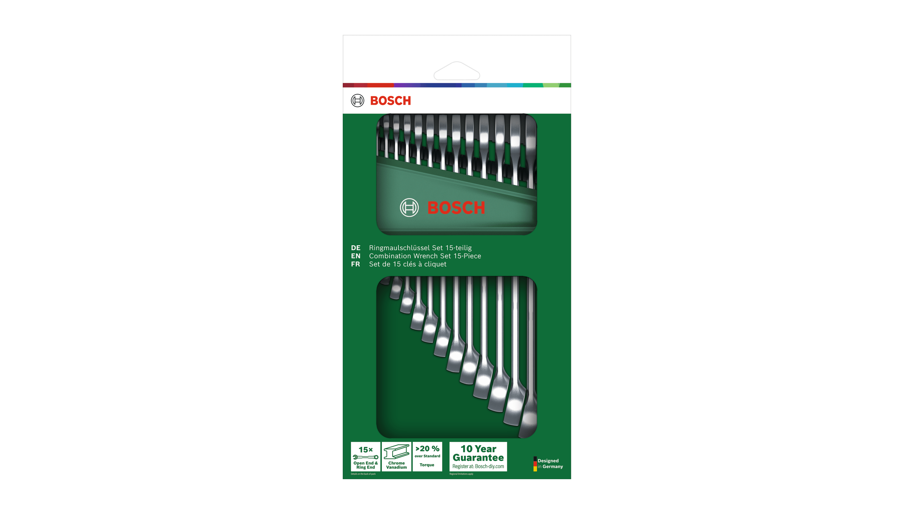 Bosch 1600A02Z9E Combination Wrench Set 15- Pieces - photo 4