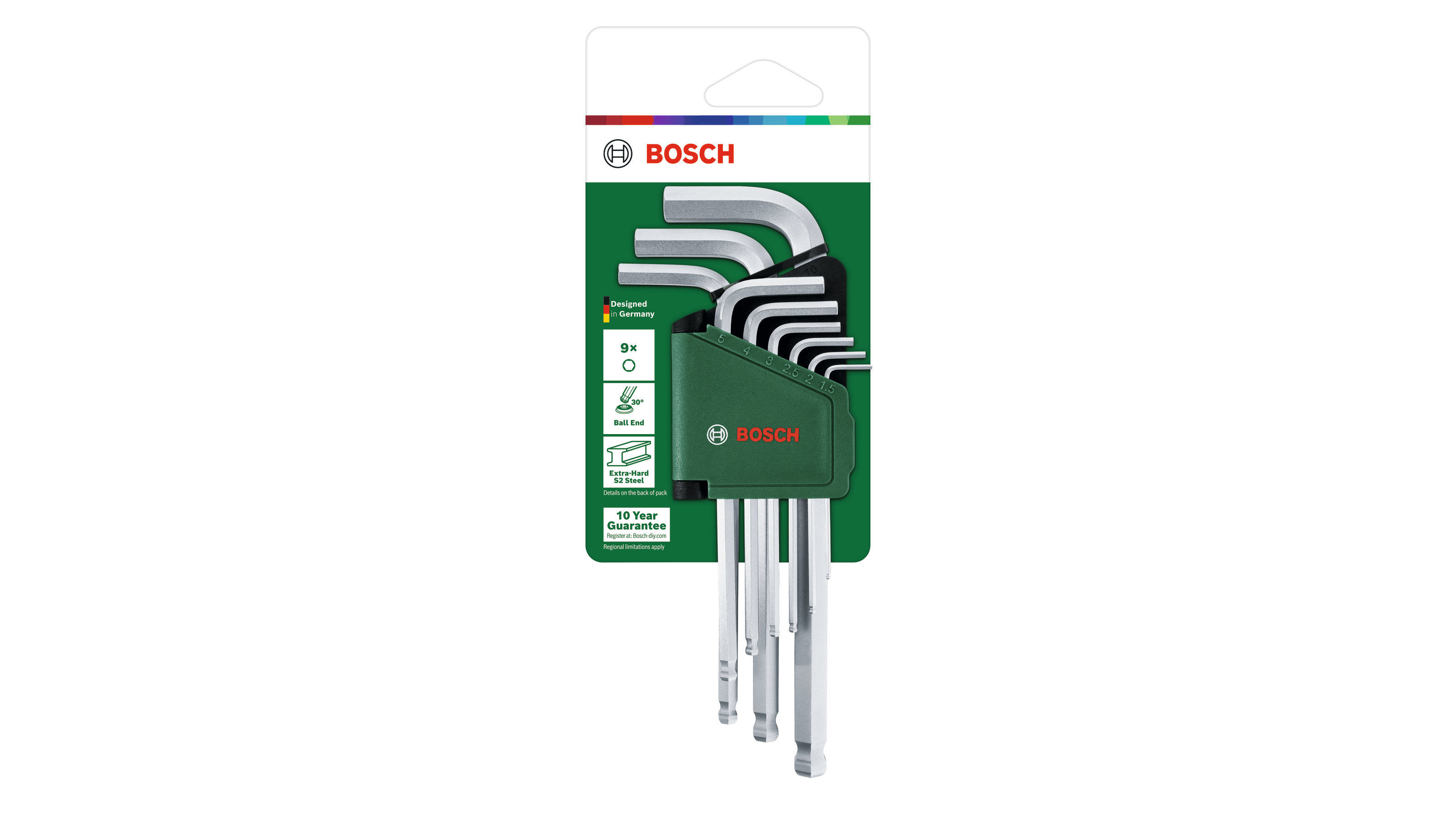 Bosch 1600A032V1 Hex Key Set 9- Pieces - photo 3