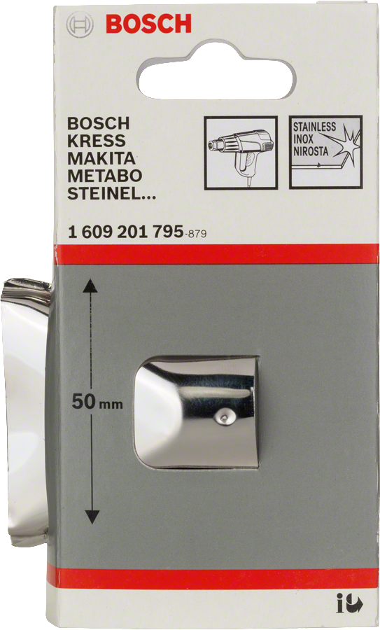 Bosch 1609201795 Surface Nozzle, 50mm Width, 33.5mm Dia, With Surface Distribution Of The Hot Air For Drying, Removing Paint, Thawing - photo 2