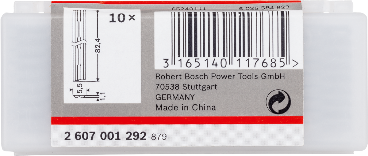 Bosch 2607001292 Planer Blade Straight, Tungsten Carbide, 40 Length X Width: 824 X 55mm, Pack Of 10 - photo 2