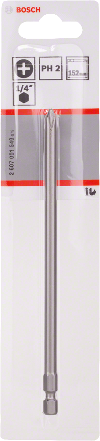 Bosch 2607001540 Ph2 Screwdriver Bit, 152mm Length, Single Ended, Pack Of 1 - photo 2