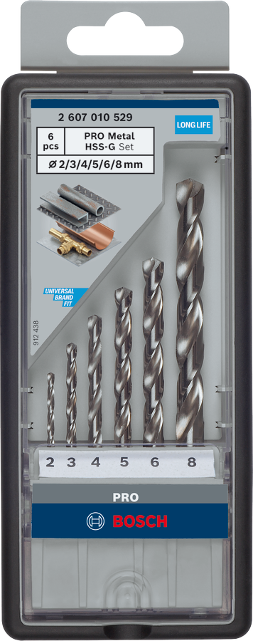 Bosch 2607010529 6 Pc Hss-G Metal Drill Bit Set- - photo 2