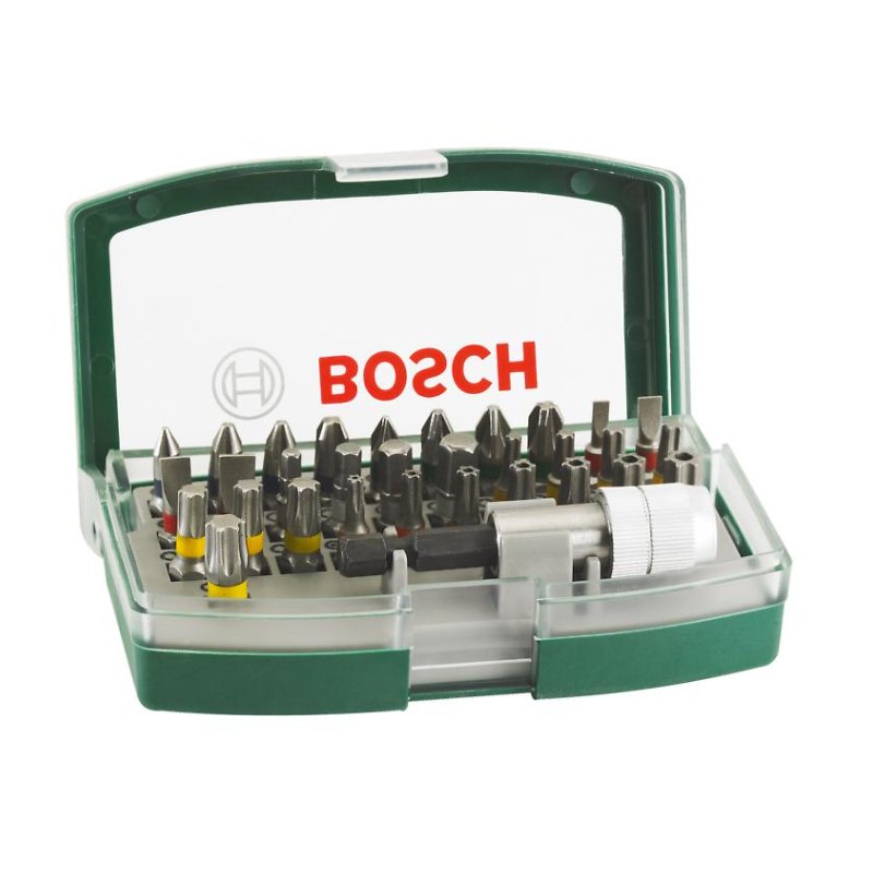 Bosch 2607017063 Bosch Screwdriver Bit Set, 32 Pieces, With 25mm Screwdriver Bits All With Colour Coding