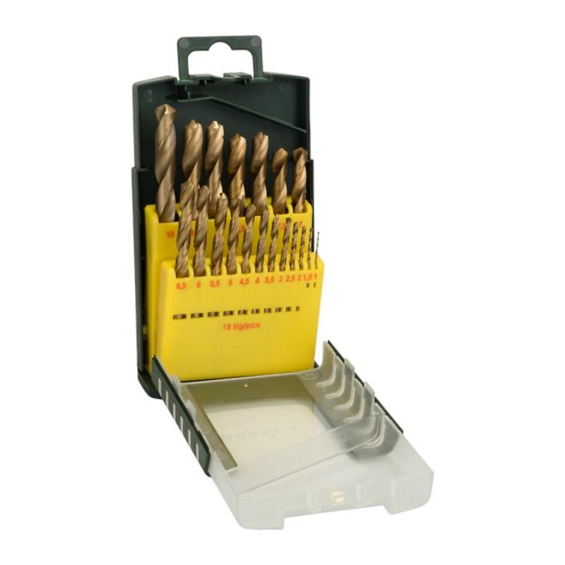 Bosch 2607017152 19-Piece Hss-Tin Metal Drill Bit Set, With Hss-G Bits Coated With Tin, 1mm To 10mm, In Gradation Of 05mm