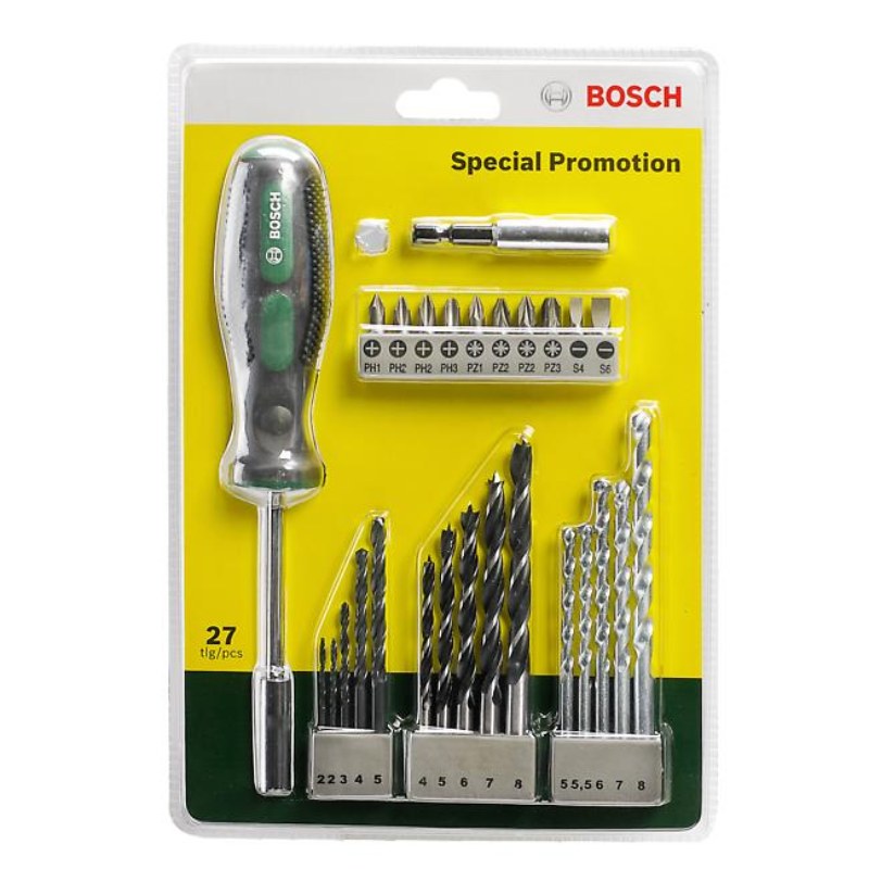 Bosch 2607017201 Bosch Drill Bits And Screwdriving Bits Set, 27 Piece, X-Line Green, With Masonry Bitsmetal Drill Bits, Wood Drill Bits, - photo 2