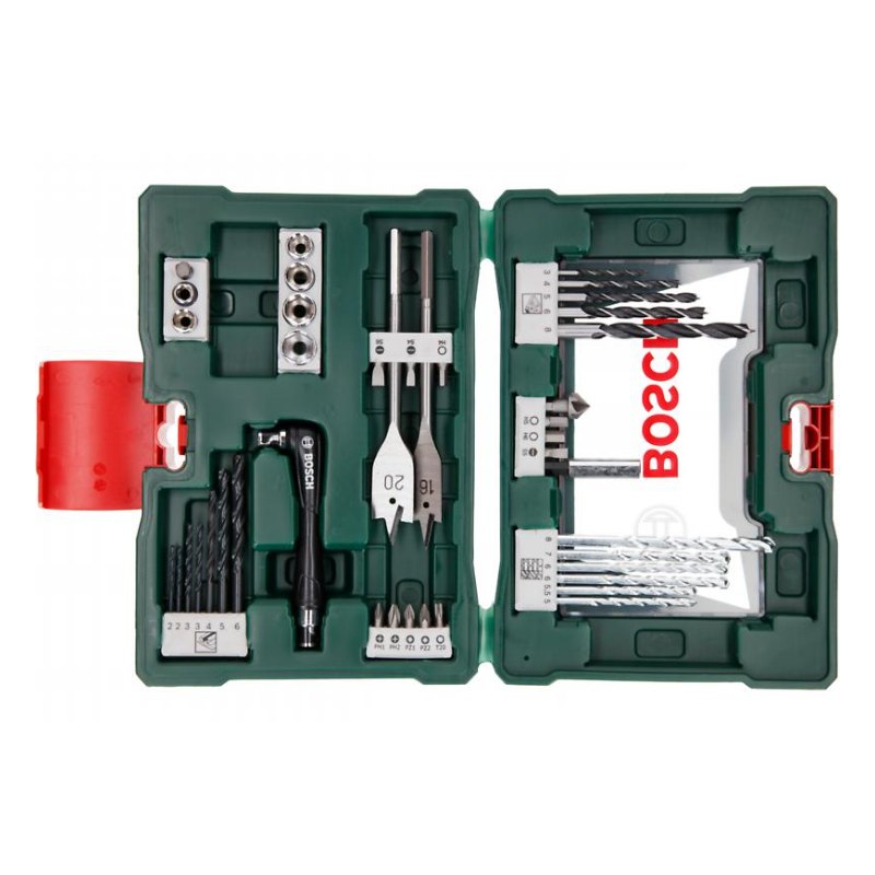 Bosch 2607017316 Bosch Drill Bit & Screwdriving Bits Set, 41 Piece, Green, With Masonry+metal+wood Drill Bits, Screwdriver Bits & An