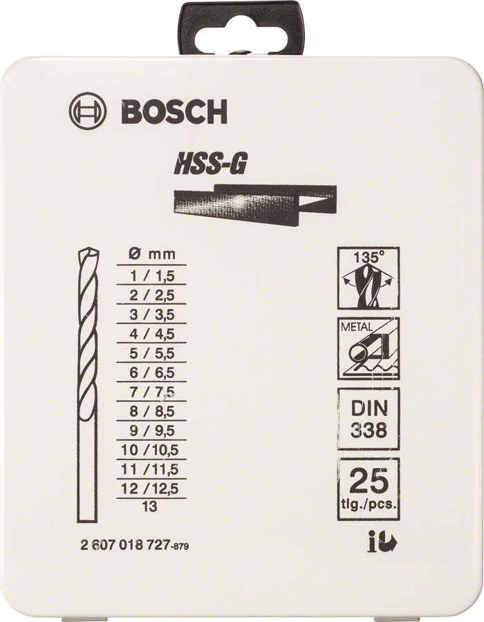 Bosch 2607018727 25 Pc Hss-G Metal Drill Bit Set - photo 2