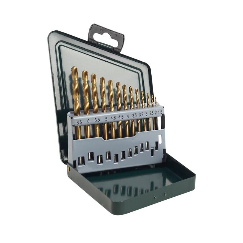 Bosch 2607019436 13-Piece Hss-Tin Metal Drill Bit Set, With Hss-G Bits Coated With Tin, 15mm To 65mm, In Gradation Of 05mm