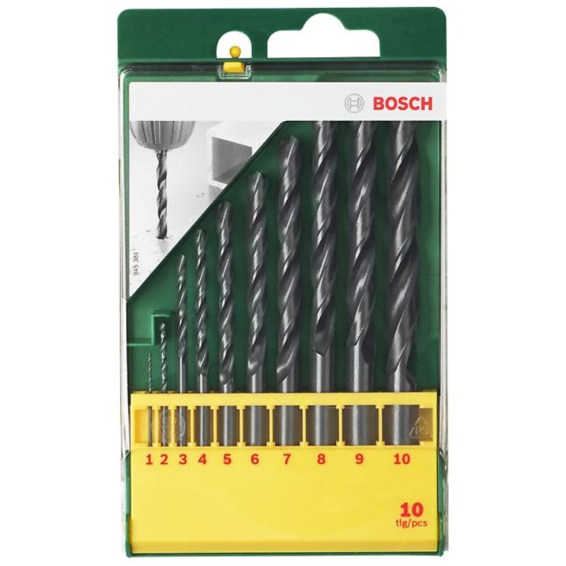 Bosch 2607019442 10 Pc Metal Drill Bits Set, With Hss-R Bits, 1 Mm To 10 Mm In Gradation Of 1mm - photo 2