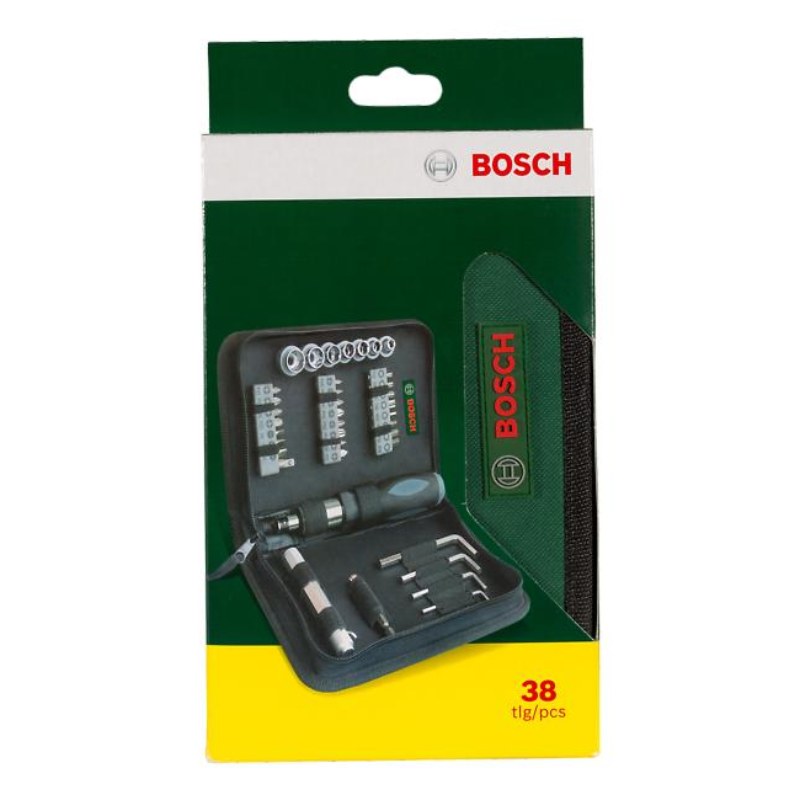 Bosch 2607019506 Bosch 38-Piece Green Screwdriver Set, With Screwdriver Bits And 7 Nutsetters And A Torch - photo 2