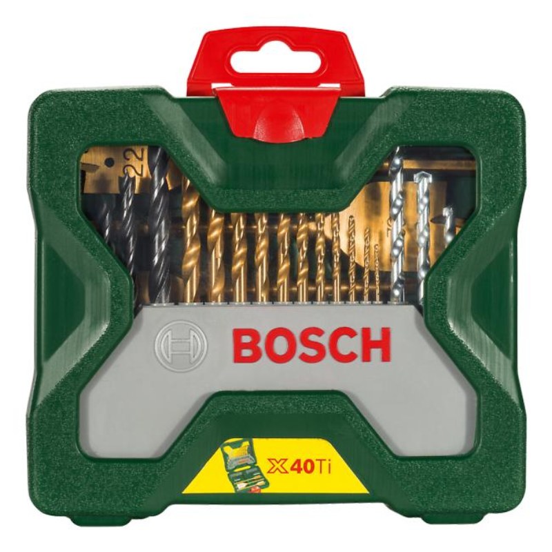 Bosch 2607019600 Drill Bits And Screwdriver Bits Set, 40-Piece, X-Line Green, Masonry+hss-Tin Metal+wood Drill Bits, Screwdriver Bits, - photo 2