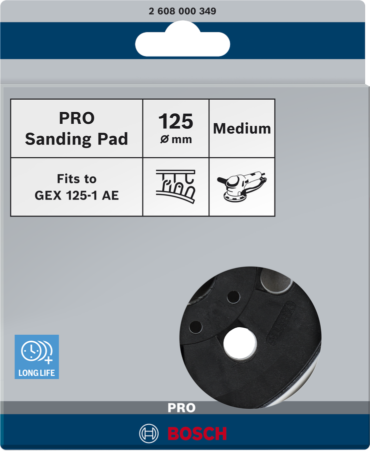 Bosch 2608000349 Sanding Pad, Suitable For Gex 125-1 Ae Professional, 125mm, 8 Perforations - photo 2