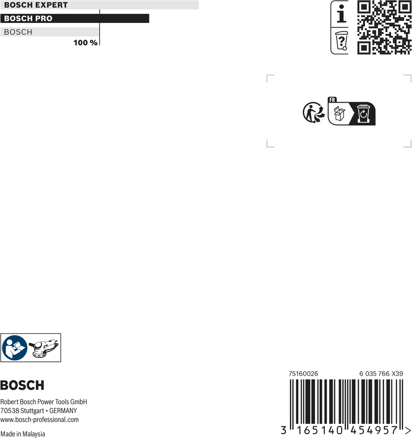 Bosch 2608000349 Sanding Pad, Suitable For Gex 125-1 Ae Professional, 125mm, 8 Perforations - photo 3