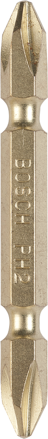 Bosch 2608521042 Extra Hard, Double Ended Screwdriver Bits, Type Ph2-Ph2, Length 65mm,gold, Pack Of 10
