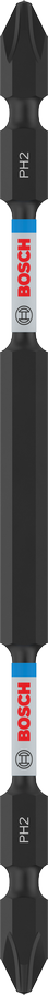 Bosch 2608522407 Impact, Double Ended Screwdriver Bits, Type Ph2-Ph2, Length 150mm, With Black Oxide Suitable For Impact Drivers, Pack