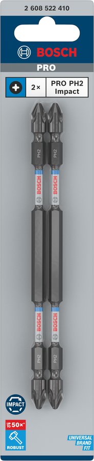 Bosch 2608522410 Impact, Double Ended Screwdriver Bits, Type Ph2-Ph2, Length 150mm, With Black Oxide Suitable For Impact Drivers, Pack - photo 2