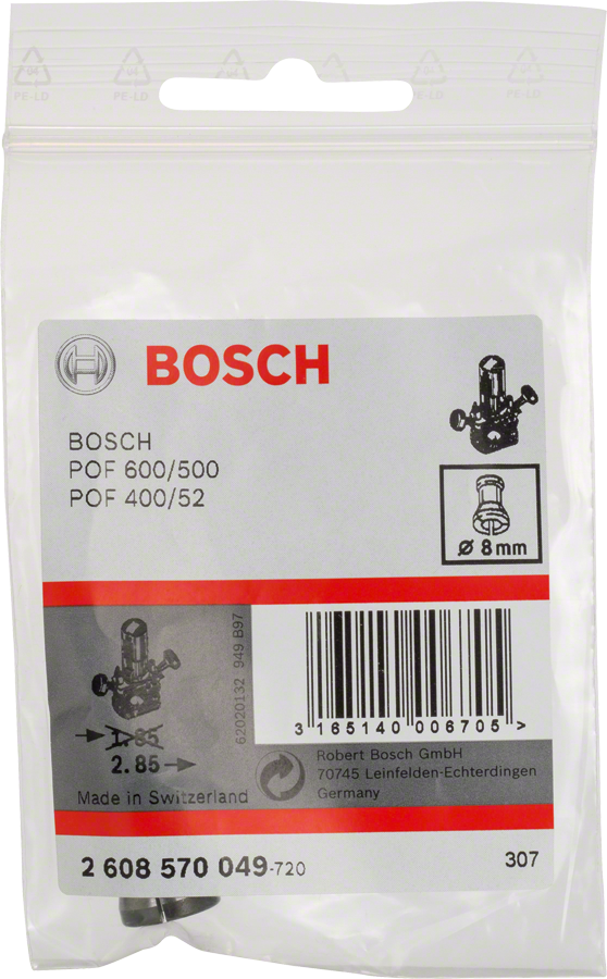 Bosch 2608570049 8mm Collet Without Locking Nut Suitable For Collet Suitable For Ggs 27; Ggs 27 C Professional; Pof 500 A; Pof 600 Ace - photo 2