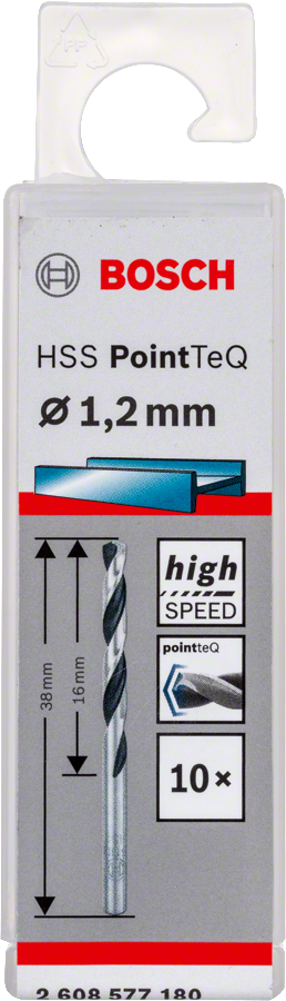 Bosch 2608577180 Metal Drill Bit, Hss Pointteq, With Din338 Standards, Diameter 1.2mm, Pack Of 10 - photo 2