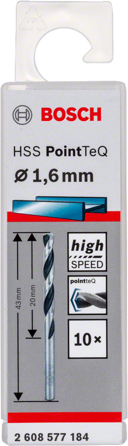 Bosch 2608577184 Metal Drill Bit, Hss Pointteq, With Din338 Standards, Diameter 1.6mm, Pack Of 10 - photo 2